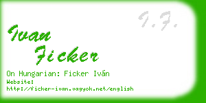 ivan ficker business card