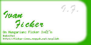 ivan ficker business card
